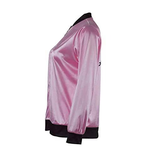LOKETA 1950s Satin Jacket with Spotted Scarf
