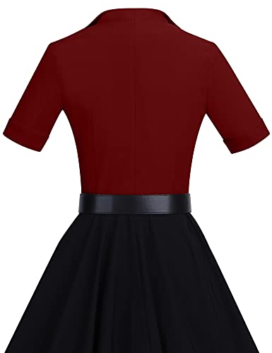 1950 Vintage Women's Midi Shirt Dress with Belt