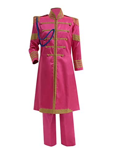 1960's British Pop-Star Men's Cosplay Jacket - Pink (L)