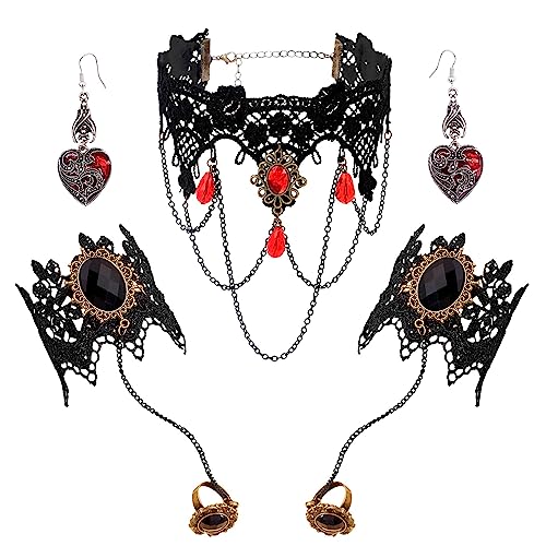 Handmade Gothic Choker Necklace Set for Vintage Style