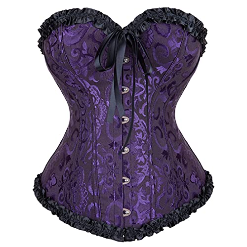 Purple Corset Top for Women, Renaissance/Vintage Style, 3XL