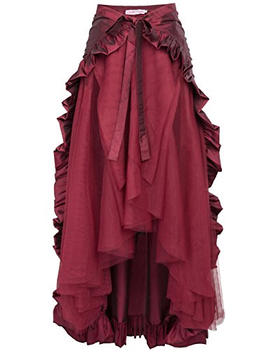 Belle Poque Ruffled Victorian Renaissance Skirt/Cape Set Wine