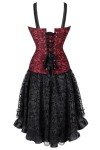 Red Floral Dress Corset Skirt Retro Lingerie Burlesque