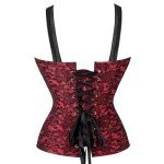 Red Floral Dress Corset Skirt Retro Lingerie Burlesque