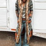 Vintage Orange Hooded Long Cardigan Sweater