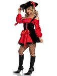 Vixen Pirate Wench Set: Sexy Halloween Costume (Black/Red)