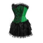 Green Renaissance Corset Set for Plus Size Women