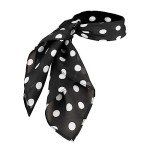 Sheer Black Polka Dot Chiffon Scarf - Vintage Style