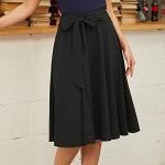 Retro Black Flared A-Line Skirt, Size L