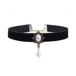 Gothic Vintage Black Velvet Choker with Charms