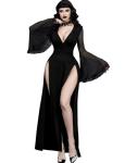 Witchy Gothic Lace Dress with High Slit