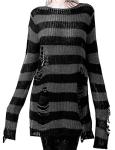 Vinsekep Oversized Women's Gothic Striped Knit Sweater