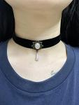 Gothic Vintage Black Velvet Choker with Charms