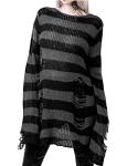 Vinsekep Oversized Women's Gothic Striped Knit Sweater