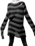 Vinsekep Oversized Women's Gothic Striped Knit Sweater