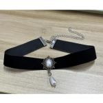 Gothic Vintage Black Velvet Choker with Charms
