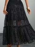 Gothic Floral Lace Midi Dress for Women