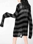 Vinsekep Oversized Women's Gothic Striped Knit Sweater