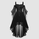 Plus Size Vintage Witch Dress with Butterfly Sleeves