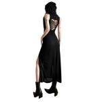Gothic Sleeveless Hooded Midi Dress for Women