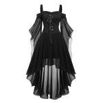 Plus Size Vintage Witch Dress with Butterfly Sleeves