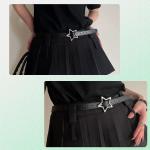 Vintage Black Leather Star Belt for Y2K Style