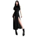 Gothic Sleeveless Hooded Midi Dress for Women