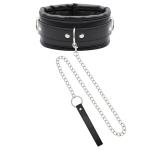 Black Leather Choker Necklace for Vintage Style