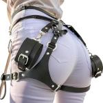 Punk Leather Thigh Harness and Garter Belt