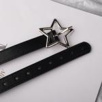 Vintage Black Leather Star Belt for Y2K Style