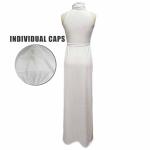White Gothic Rave Maxi Dress with Double Slit