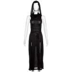 Gothic Sleeveless Hooded Midi Dress for Women