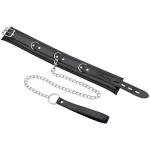 Black Leather Choker Necklace for Vintage Style