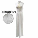 White Gothic Rave Maxi Dress with Double Slit