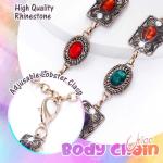 Colorful Boho Rhinestone Chain Belt for Women