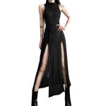 Gothic Sleeveless Hooded Midi Dress for Women