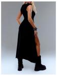 Gorglitter Women's Gothic Double Slit Hooded Dress