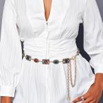 Colorful Boho Rhinestone Chain Belt for Women