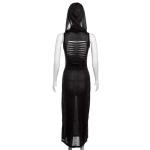 Gothic Sleeveless Hooded Midi Dress for Women