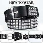 Black Studded Gothic Belt for Y2K Style