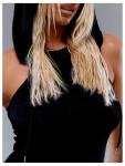 Gorglitter Women's Gothic Double Slit Hooded Dress