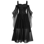 Gothic Lace Off Shoulder Butterfly Sleeve Dress