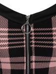 Gothic Lace Up Plaid Fit & Flare Dress