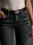 Black Y2K D-Ring Punk Rock Belt for Women