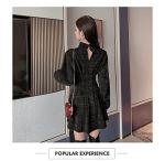 Gothic Plaid Mini Dress with Long Sleeves