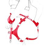 Punk Leather Thigh Harness with Red Waist Chain