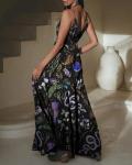 Gothic Floral Maxi Dress for Women