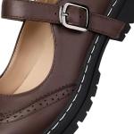 Gothic Mary Jane Oxford Shoes for Women - Brown