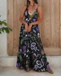 Gothic Floral Maxi Dress for Women