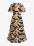Plus Size Gothic Eagle Tree Branch A-Line Dress